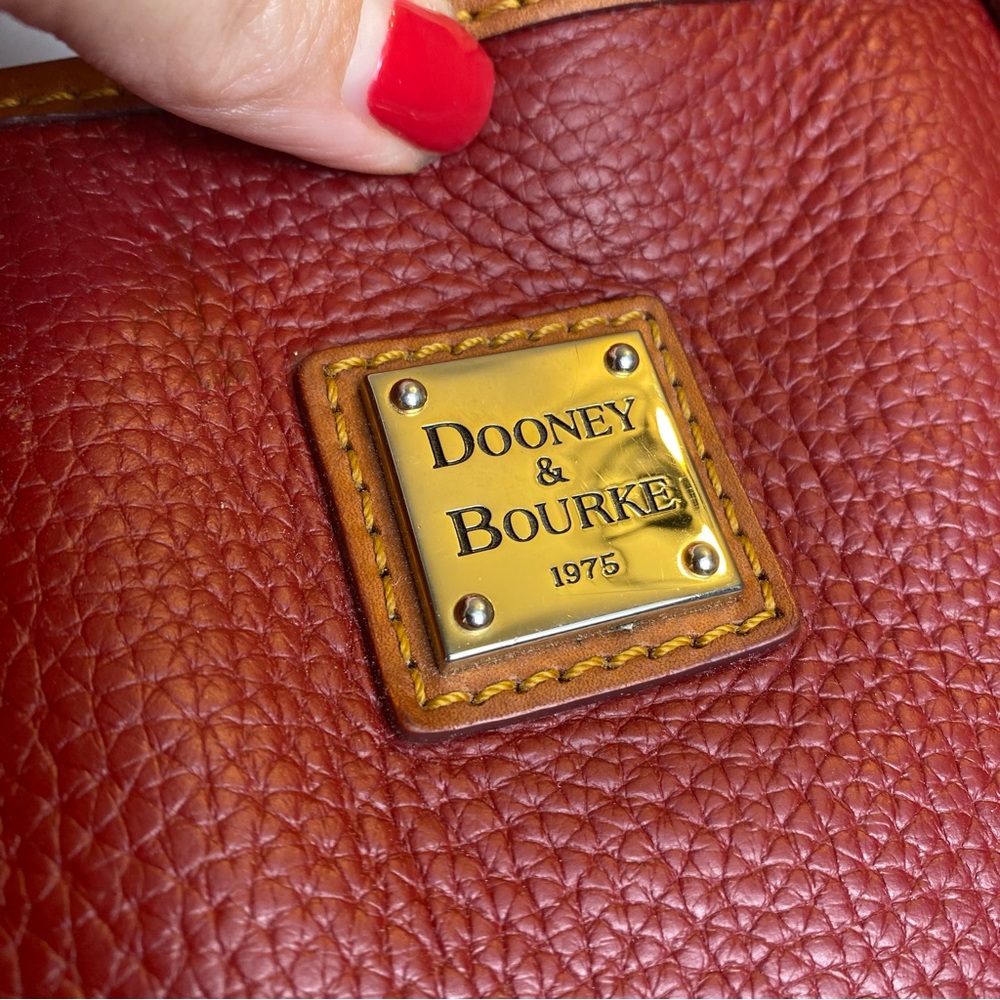 Dooney & Bourke Charleston shopper vintage 90s red pebbled leather tote bag - Picture 4 of 8